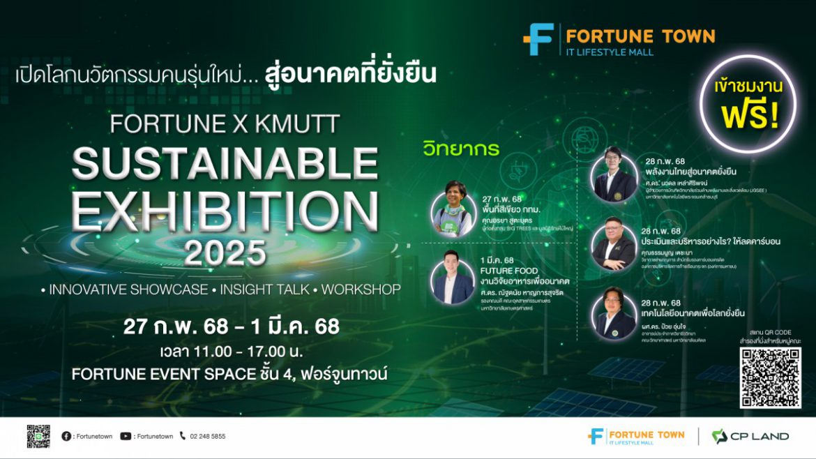 Fortune Town ผนึกกำลัง KMUTT เปิดโลกนวัตกรรม สู่อนาคตที่ยั่งยืน Fortune x KMUTT Sustainable Exhibition 2025